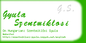 gyula szentmiklosi business card